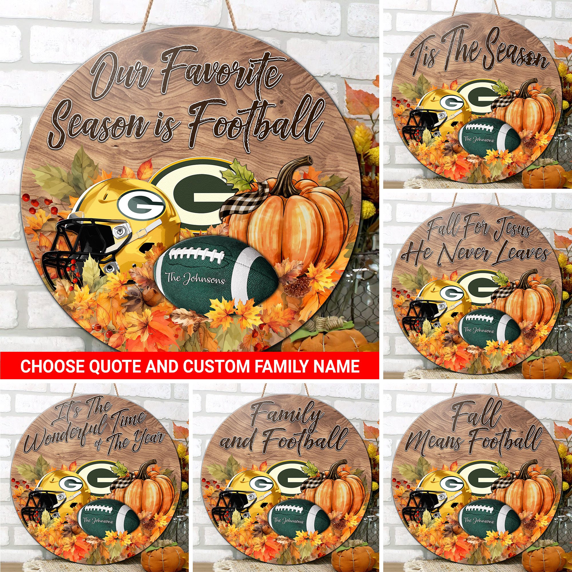 Green Bay Packers Shape Wooden Sign Custom Your Family Name And Choose Your Quotes, Sport Sign, Sport Gifts For Fan, Home Decorations EHIVM-59899